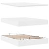 vidaXL Struttura Letto Pouf con Materasso Bianco 140x200 cm Similpelle