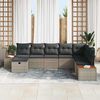 vidaXL Set Divano da Giardino con cuscino Grigio polyrattan