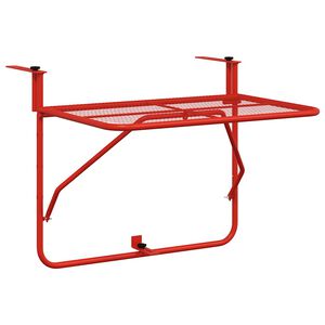 vidaXL Tavolo da Balcone Rosso 60x40 cm in Acciaio