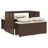 vidaXL Set da Pranzo da Giardino 3pz con Cuscini in Polyrattan Marrone