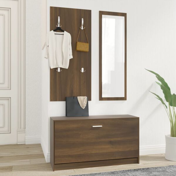 vidaXL Set Scarpiere 3 in 1 rovere marrone in Legno Multistrato
