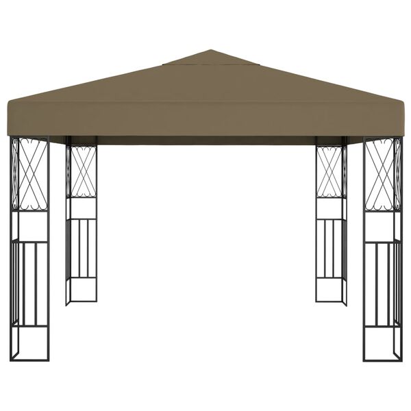 vidaXL Gazebo 3x3 m Grigio Talpa in Tessuto