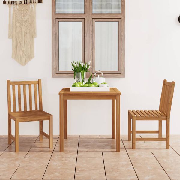 vidaXL Set da pranzo da giardino 3 pz 80x80 cm in legno massello di teak
