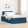vidaXL Struttura Letto Pouf con Materasso Blu 120x190 cm in Tessuto
