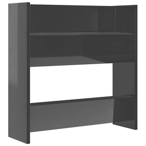 vidaXL Scarpiera a Muro Grigio Lucido 60x18x60 cm in Legno Multistrato
