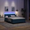 vidaXL Letto a Sorgente LED con led Blu Scuro 140 x 200 cm Velluto
