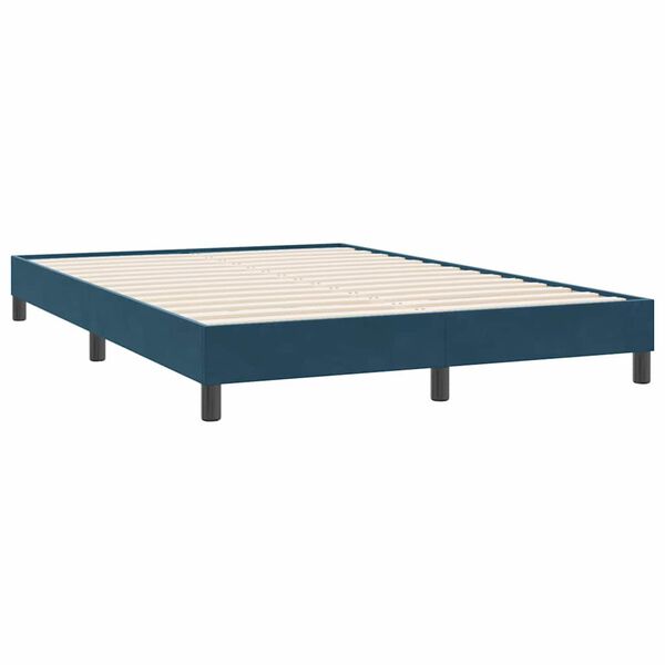 vidaXL Letto a Molle senza Materasso Blu Scuro 140x220 cm Velluto