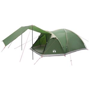 vidaXL Tenda Capanna con tetto Verde 6 persone Poliestere e Acciaio