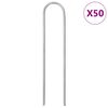 vidaXL Picchetti da Terra a Forma di U 50 pz 15x3,5 cm Acciaio Zincato