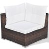 vidaXL Set Divani da Giardino 6 pz con Cuscini in Polyrattan Marrone