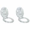 vidaXL Sedile per toilette con chiusura morbida 2 pz 44 x 38 cm