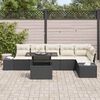 vidaXL Set Divano da Giardino con cuscino 7 pcs Nero e crema