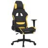 vidaXL Sedia da Gaming con Poggiapiedi Nero e Giallo in Tessuto