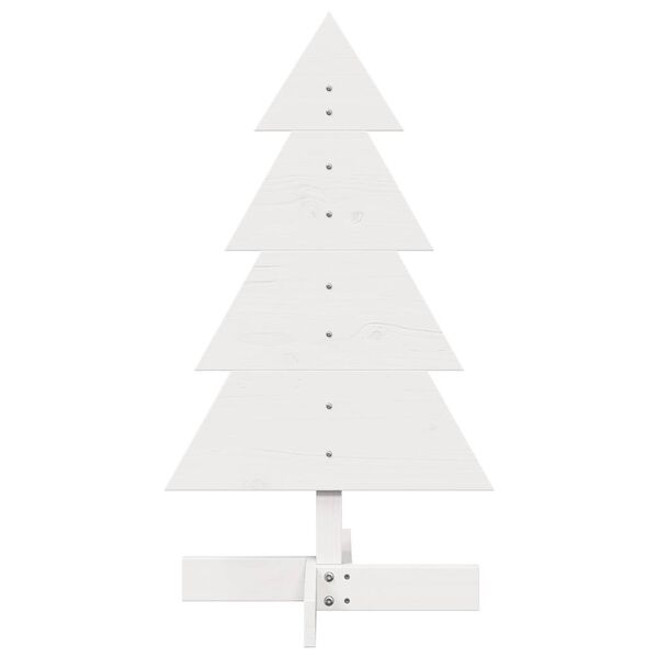 vidaXL Albero di Natale Decorativo Bianco 80 cm Legno Massello di Pino