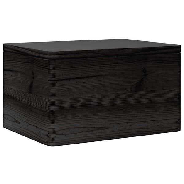 vidaXL Scatola in Legno con Coperchio Nero 40x30x23cm in Legno di Pino