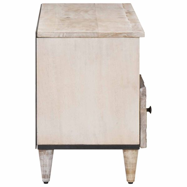 vidaXL Mobile TV Bianco 100 x 33,5 x 46 cm Legno di mango massello