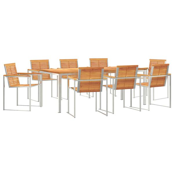 vidaXL Set da Pranzo per Giardino 9 pcs Legno di Acacia Massello