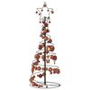 vidaXL Albero di Natale a LED con Palline 80 LED Bianco Caldo 120 cm