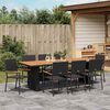 vidaXL Set da Pranzo per Giardino 9 pcs Nero polyrattan