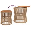 vidaXL Tavolini da Giardino 2pz con Piano in Legno Beige in Polyrattan
