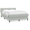 vidaXL Giroletto a Molle con Materasso Grigio Chiaro 160x220cm Velluto