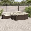 vidaXL Set Divani da Giardino 11 pz con Cuscini Polyrattan Marrone