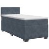 vidaXL Letto box spring con materasso Grigio Scuro 90 x 200 cm Velluto