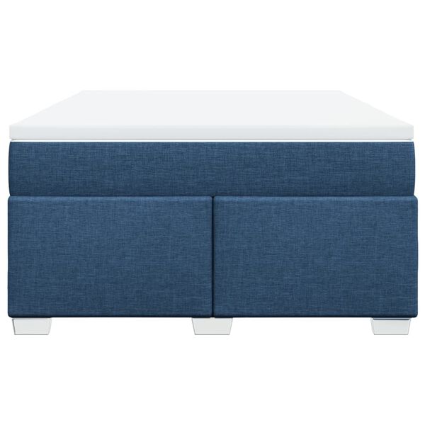vidaXL Giroletto a Molle con Materasso Blu 140x200 cm in Tessuto