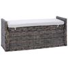 vidaXL Panchina con contenitore Nero Lavato 110 x 40 x 50 cm Rattan