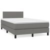 vidaXL Letto a Molle Materasso e LED Grigio Scuro 120x190cm in Tessuto