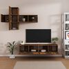 vidaXL Set di Mobili Porta TV 7 pz Rovere Fumo in Legno Multistrato