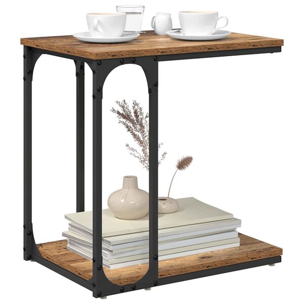 vidaXL Tavolo laterale Legno vecchio 50 x 35 x 52 cm Legno multistrato
