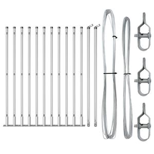 vidaXL Pali per Recinzione 13 pcs Argento Ø32mm 70 cm Acciaio zincato