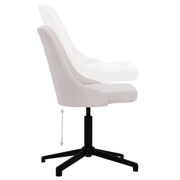 vidaXL Sedia Girevole da Ufficio Crema in Tessuto