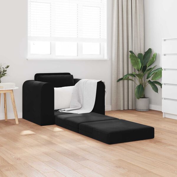 vidaXL Divano letto Nero 98 x 71 x 83 cm Velluto