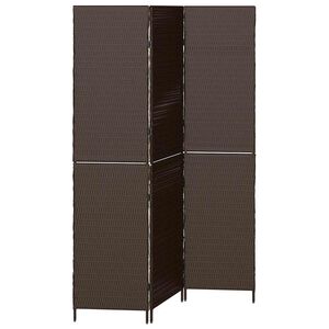 vidaXL Divider per stanze Marrone 146 x 180 cm polyrattan