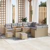vidaXL Set Divano da Giardino 12 pcs Beige polyrattan