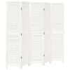 vidaXL Divisorio Ambienti 5Pannelli Bianco Legno Massello di Paulownia