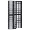 vidaXL Divisorio Ambienti 3 Pannelli Nero Legno Massello di Paulownia