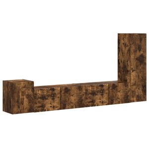 vidaXL Set mobile TV 3 pcs Rovere fum&eacute; Legno multistrato