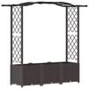 vidaXL Letto Rialzato con Griglia e Tetto Marrone 164 x 40 x 138 cm PP