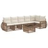 vidaXL Set Divano da Giardino 7 pcs Beige e Bianco Crema polyrattan