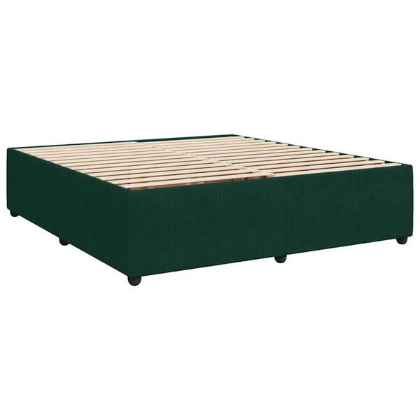 vidaXL Giroletto senza Materasso Verde Scuro 200x200 cm in Velluto