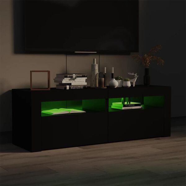 vidaXL Mobile Porta TV con Luci LED Nero 120x35x40 cm