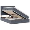 vidaXL Letto con contenitore LED e materasso Grigio Scuro 140 x 190 cm