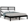 vidaXL Giroletto Nero in Legno Massello di Pino 140x190 cm