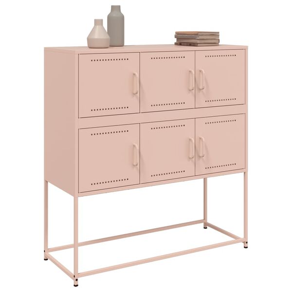 vidaXL Credenza Rosa 100,5x39x107 cm in Acciaio