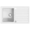 Lavandino cucina granito lavello singolo scolapiatti reversibile bianco