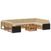 vidaXL Set di divani da esterno 10 pz Naturale e Beige