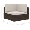 vidaXL Set Divani da Giardino 4 pz con Cuscini in Polyrattan Marrone